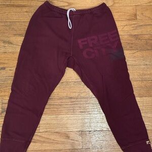 Freecity Red Joggers with Cozy Cotton Blend and Relaxed Fit